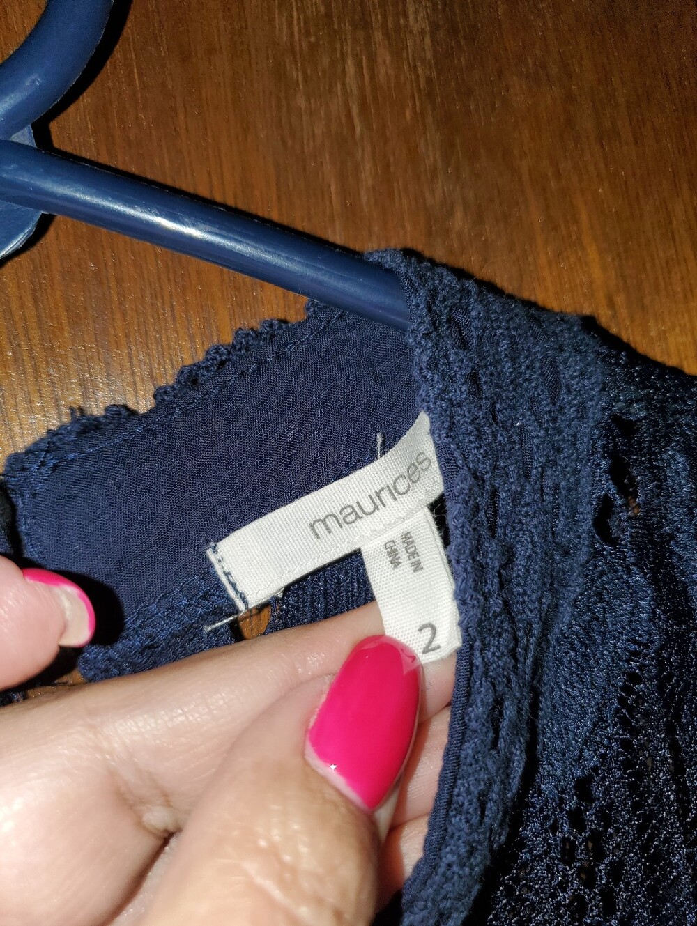 Maurices Plus Sz 2 Navy Lace High-Neck Dress - Picture 2 of 3